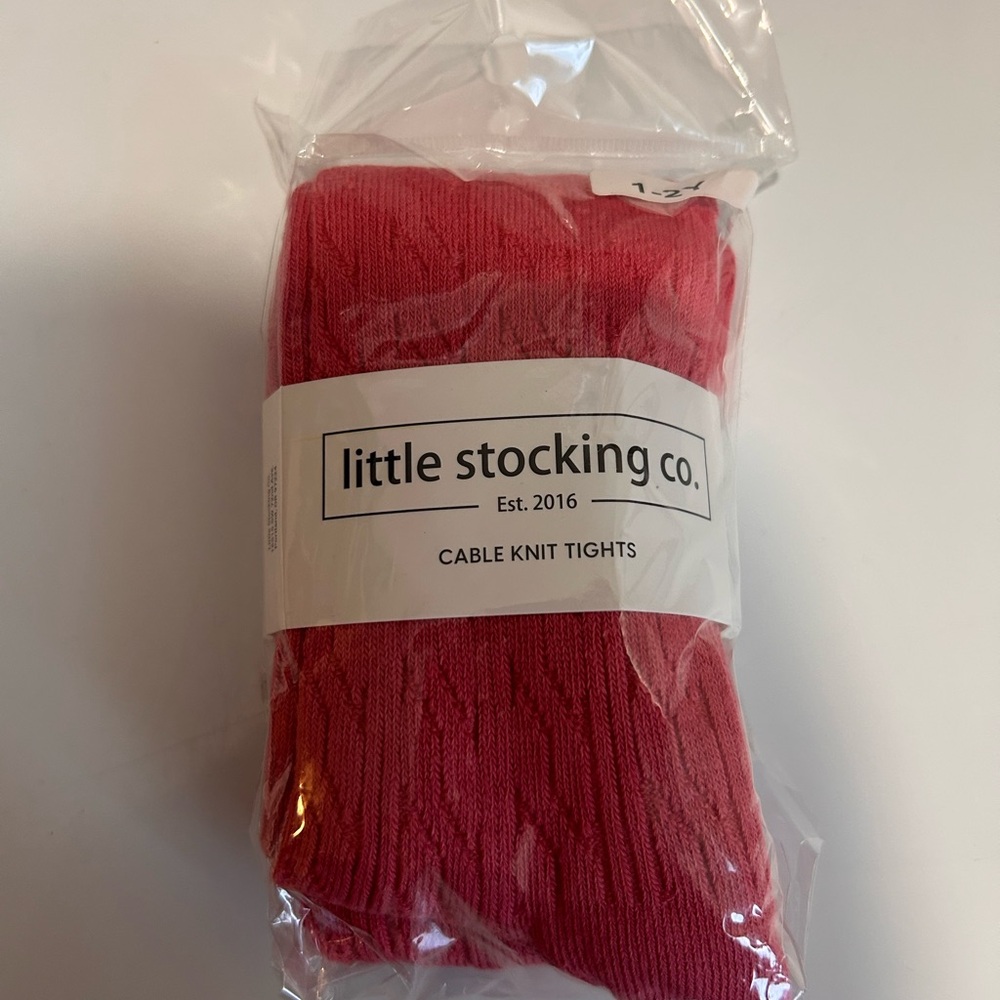 Pink Cable Knit Tights